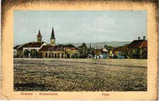 1914 Szászváros, Broos, Orastie; Piata / Piactér / market square (r)