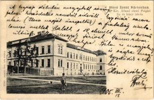 1905 Dicsőszentmárton, Tarnaveni, Diciosanmartin; M. kir. állami elemi polgári fiú- és leányiskola. Jeremiás Áron kiadása / school (fl)