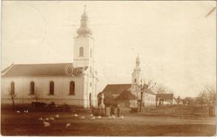 1911 Furluk, Furlug, Furluc, Farliug; Fő utca, templomok / main street, churches. photo (EK)