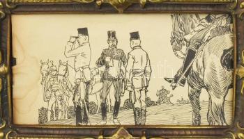 Rendkívül dekoratív, öntött bronz asztali képkeret, kitámasztható, hátoldalán nemesi koronás jelzéss...