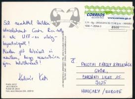 Kulcsár Kati FIFA játékvezető aláírt képeslapja Dániából / Football referee autograph signature