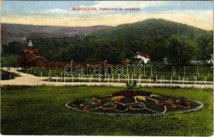 1914 Marosújvár, Uioara, Ocna Mures; Park részlet az uszodával. Vagner L. kiadása / park, swimming p...