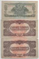 1944. 1P + 2P + 20P (2x) + 50P + 100P (2x) "A Vöröshadsereg Parancsnoksága" T:III-IV közte...