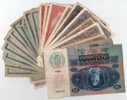 25db-os vegyes fillér és korona tétel T:I--III- közte szép papír, szakadás, folt