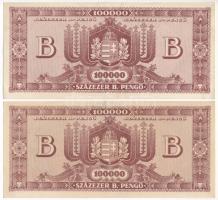 1946. 100.000BP (2x) T:II-,III szép papír