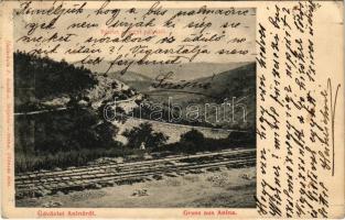 1906 Anina, Stájerlakanina, Steierdorf; részlet a hegyipályáról. Hollschütz F. kiadása / mountain railway line (EK)