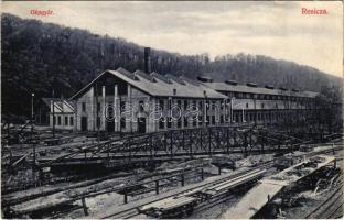 1909 Resicabánya, Resicza, Recita, Resita; Gépgyár, iparvasút. Neff Antal kiadása / Maschinenfabrik / machine factory, industrial railway (EK)