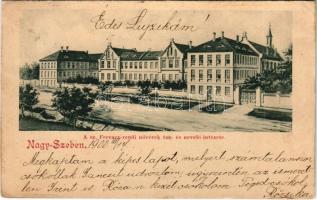 1900 Nagyszeben, Hermannstadt, Sibiu; Szent Ferenc-rendi nővérek tan- és nevelőintézete / Franciscans boarding school (r)
