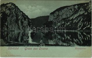 Orsova, Kazán-szoros. Hutterer G. kiadása / Kasanpartie / Cazane / gorge