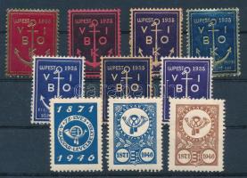 1935-1946 10 db bélyeggyűjtés vonatkozású levélzáró