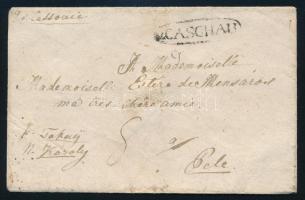 ~1835 Portós levél / Unpaid cover "v.CASCHAU"