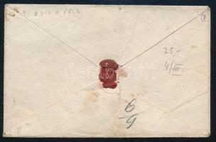 ~1835 Portós levél / Unpaid cover "v.CASCHAU"