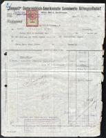 Ausztria 1922 Semperit számla 5K okmánybélyeggel