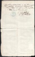 Bécs 1868 Meghatalmazás 50kr elfogazott okmánybélyeggel