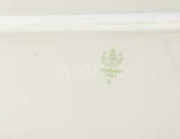 Hollóházi virágos tálca, jelzett, kis kopásokkal, 37,5x15 cm