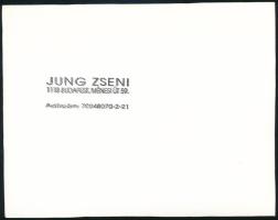 Jung Zseni (1940-): Szerelmesek, aláírt művészfotó, hátoldalán pecséttel jelzett, 11×14 cm