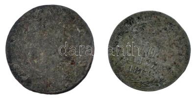 Német államok / Bajorország 1821. 6kr billon "I. József" + Magyarország 1869. 10kr Ag &quo...