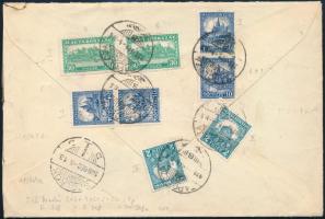 1928 Ajánlott expressz levél Tapolcáról Szolnokra