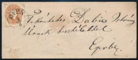 ~1861 10kr elfogazva levélen "OFEN" - Eger