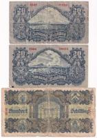 Ausztria 1945. 10Sch (3x) + 20Sch (2x) + 100Sch T:III,III- Austria 1945. 10 Schilling (3x) + 20 Schi...