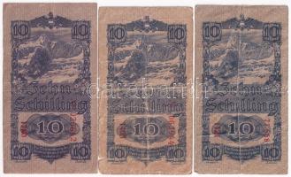 Ausztria 1945. 10Sch (3x) + 20Sch (2x) + 100Sch T:III,III- Austria 1945. 10 Schilling (3x) + 20 Schi...