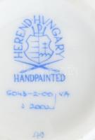 Herendi Viktória mintás, tojás bonbonier, figurális lepke fogóval, jelzett, hibátlan, m: 9 cm