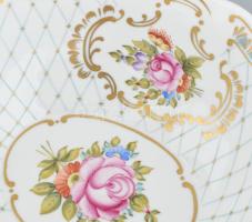 Hollóházi virágmintás kínáló, jelzett, hibátlan, 25x20 cm