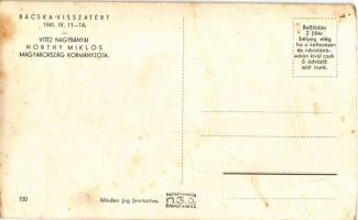 1941 Vitéz Nagybányai Horthy Miklós, Magyarország kormányzója. Bácska visszatérésének emlékére (fl)