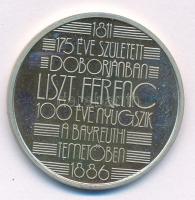 Fülöp Zoltán (1951-) 1986. 175 éve született Doborjánban Liszt Ferenc - 100 éve nyugszik a bayreuthi temetőben Cu-Ni emlékérem (32mm) T:1 (eredetileg PP) fo.