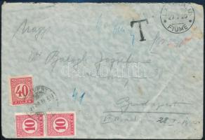 1929 Levél Fiuméből Budapestre 60f portóval