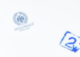 Hollóházi virágmintás leveles kínáló, jelzett, hibátlan, 22x18 cm