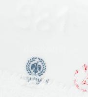 Hollóházi két ágú barokkos gyertyatartó, jelzett, hibátlan, 16 cm