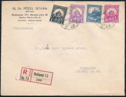 1928 4 bélyeges Budapest helyi ajánlott levél