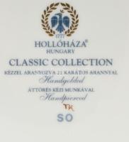 Hollóházi virágmintás kínáló, jelzett, hibátlan, d: 20 cm