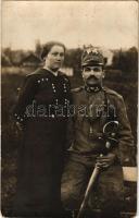 Osztrák-magyar katona és szerelme / K.u.k. Hungarian military, soldier and his lover. photo (EK)