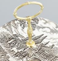 Angol fajansz, emeletes kínáló, jelzett, hibátlan, d: 25 cm