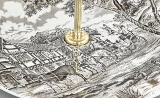 Angol fajansz, emeletes kínáló, jelzett, hibátlan, d: 25 cm