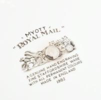 Angol fajansz, emeletes kínáló, jelzett, hibátlan, d: 25 cm