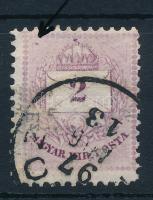 1881 2kr II. típus, a bal felső háromszögnél javítás (ex Lovász)