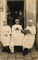 1917 Osztrák-magyar katonák és ápolónők / WWI K.u.k. Hungarian military, soldiers and nurses. photo (EK)