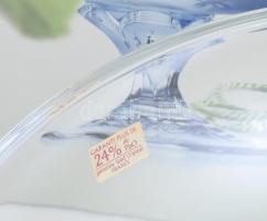 Francia kristály talpas kínáló, eredeti dobozban, hibátlan, 30 cm