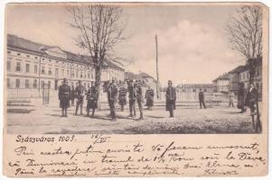 1903 Szászváros, Broos, Orastie; Städtische Infanterie Kaserne / Városi gyalogsági laktanya. Adler Alfréd kiadása / K.u.k military infantry barracks (EK)