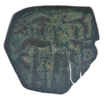 ~10-11. századi bizánci rézpénz T:3 patina, repedés ~Byzantine copper coin from the ~10-11. century C:F patina, cracked