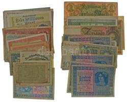 45 darabos főleg német bankjegy tétel a 20. század első feléből T:III,III- 45 pieces mostly german banknote lot from first half of 20th century C:F,VG