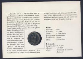 NSZK 1980. 5M "Kölni dóm" bélyeges érmés borítékon, alkalmi bélyegzővel, hátoldali ismerte...