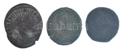 3db-os klf római bronz érmetétel, közte Római Birodalom / Róma / I. Constantinus 314-315. AE Follis bronz (2,64g) T:2- patina 3pcs of different roman bronze coins, in it Roman Empire / Rome / Constantine I 314-315. AE Follis bronze IMP CONSTANTINVS PF AVG / SOLI IN-VI-CTO COMITI - [R]-X - F (2,64g) C:VF patina