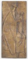 Erwin Huber (1929-2006): II. János Pál pápa emlék relief, Ausztria, 1988. Réz, jelzett, 16,5x7 cm