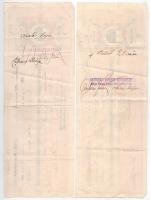 Battonya ~1929-1931. 6db-os kitöltött váltó tétel vízjeles papír, bélyegekkel, "Battonyai Népba...