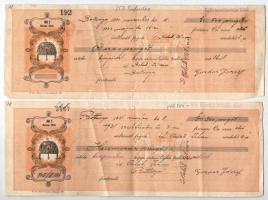 Battonya ~1929-1931. 6db-os kitöltött váltó tétel vízjeles papír, bélyegekkel, "Battonyai Népba...