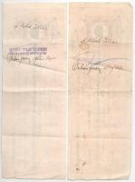 Battonya ~1929-1931. 6db-os kitöltött váltó tétel vízjeles papír, bélyegekkel, "Battonyai Népba...